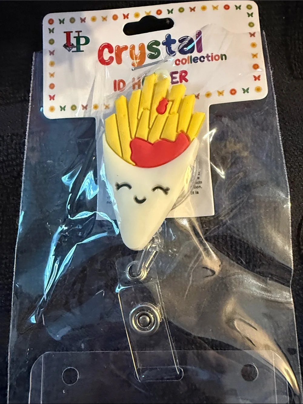 Yellow French Fry Badge Reel ID Holder